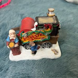 LED miniature village roasted nuts cart